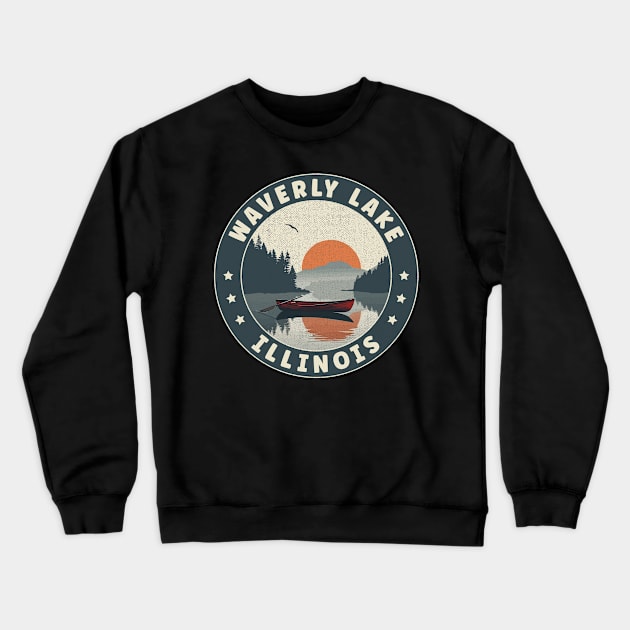 Waverly Lake Illinois Sunset Crewneck Sweatshirt by turtlestart